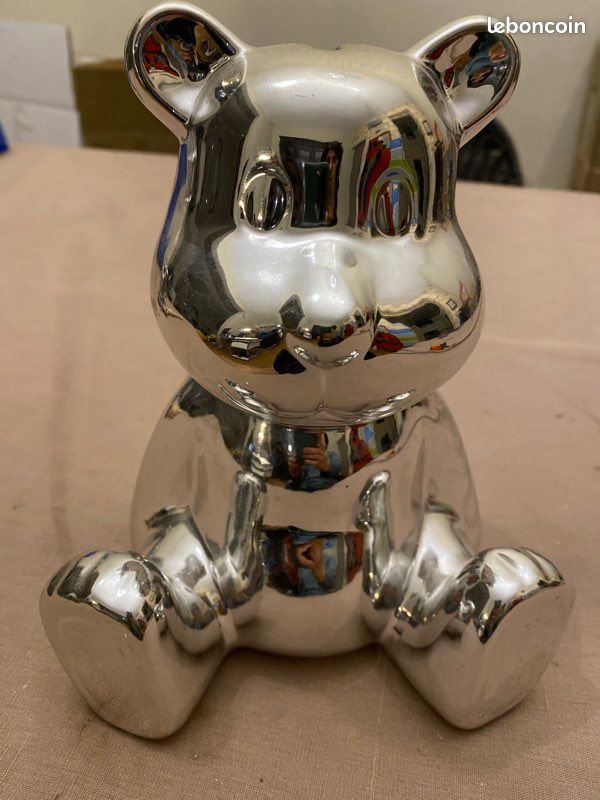 Tirelire ours argent (image 1)
