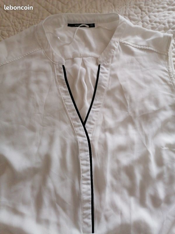0323- blouse legere blanche kiabi t52 (image 3)