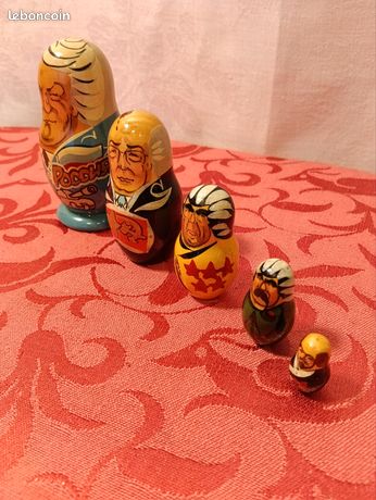 5 Poupées Russes Gigognes Conte Populaire - Peintes à La Main Par Gluchenco - Artisanat Russe