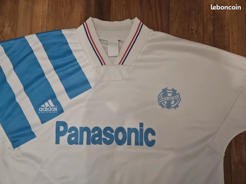 Maillot Vintage Olympique De Marseille 1991-1992 - Numéro 9, Taille XL, Occasion