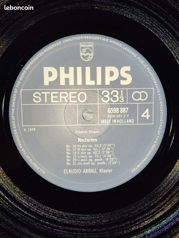 Vinyles - FRÉDÉRIC CHOPIN - les 21 nocturnes / 1978 (image 7)