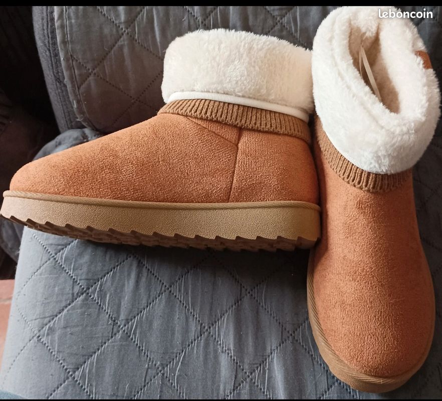 Bottes Fourrées Anna Field - Taille 37, Grises - En Simili Cuir Avec Doublure - Occasion