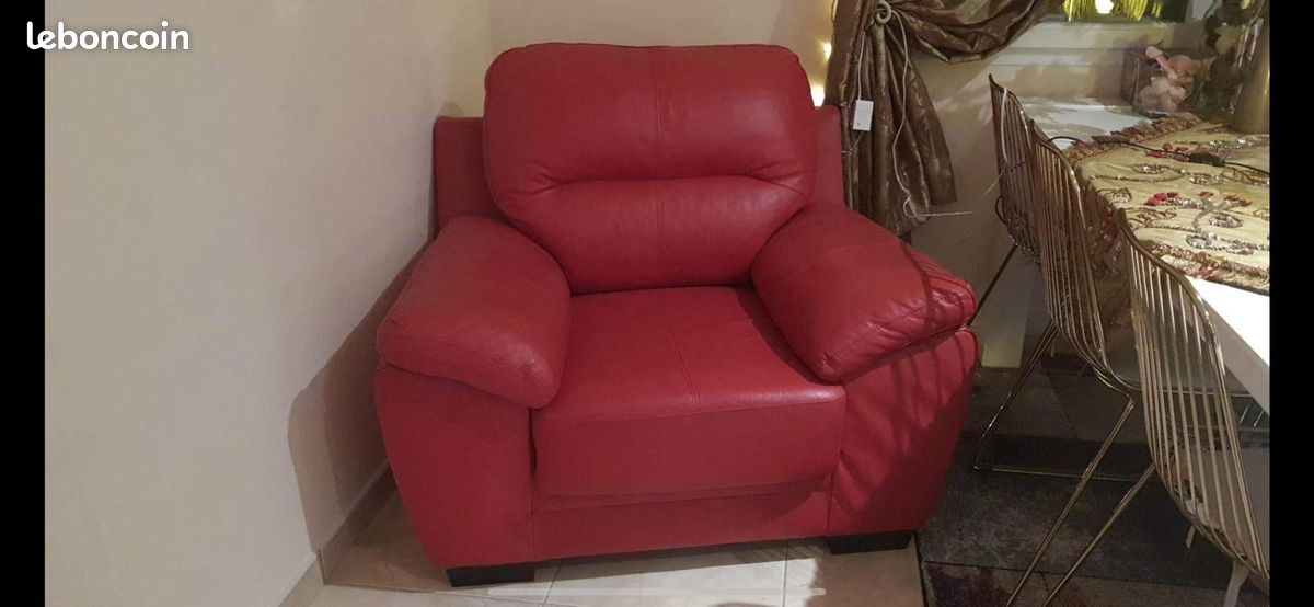 Vends fauteuil en cuir (image 1)