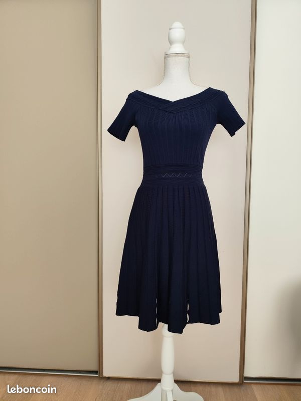 HOT Robe Bleu Robe Sandro 2018 Robe Midi Robe Bleu Marine