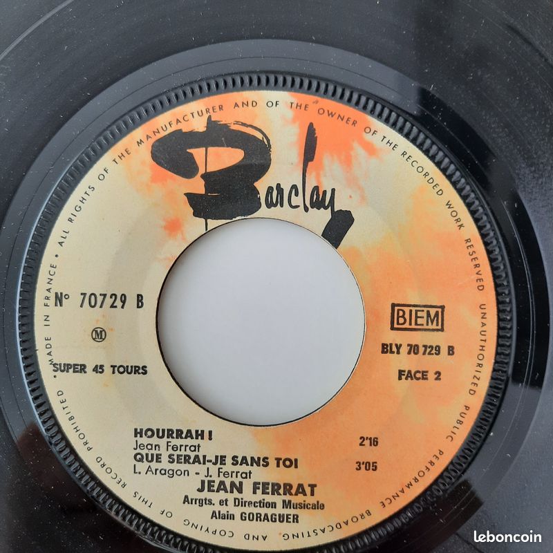 DISQUE VINYLE Jean FERRAT (2ème exemplaire) (image 7)