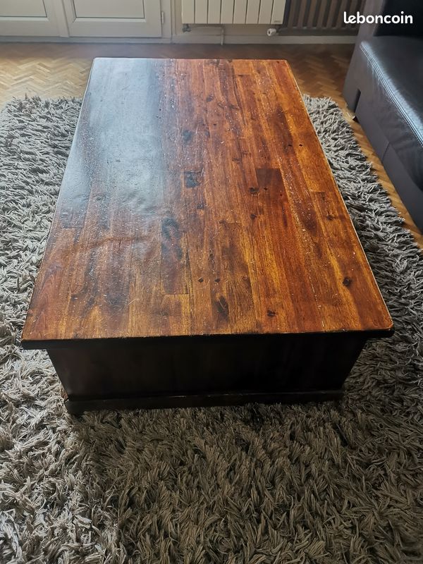 Meuble TV et table basse en bois massif (image 3)