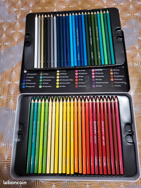 Crayon De Couleurs Aquarelle Set, 72 Crayons Aquarellables Avec Système Anti-Casse Pour Enfants