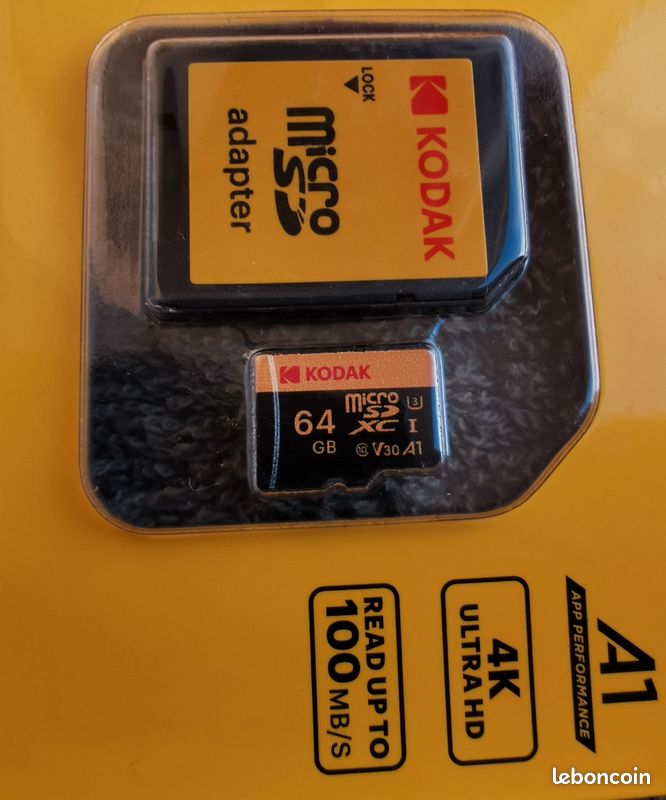 Carte micro SD Kodak 64go+Support Neuve (image 3)