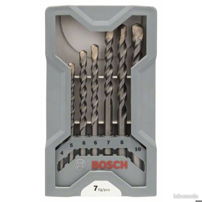 Forets pour béton - BOSCH - Set 7 pièces - Tige cylindrique - Acier inoxydable (image 2)