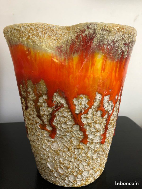 Vase céramique fat vintage e-mail orange (image 1)