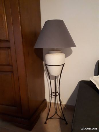 Lampe pied fer forge
