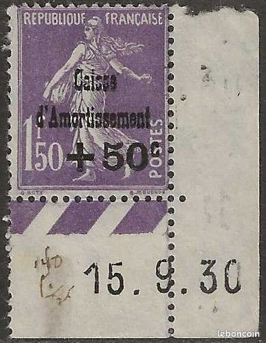 France 1931 - Caisse d'Amortissement - Yvert&Tellier du n France 1931 - Caisse d'Amortissement - Yvert&Tellier du n
