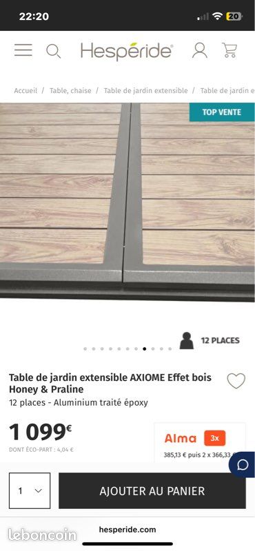 Table de jardin Hesperide (image 3)