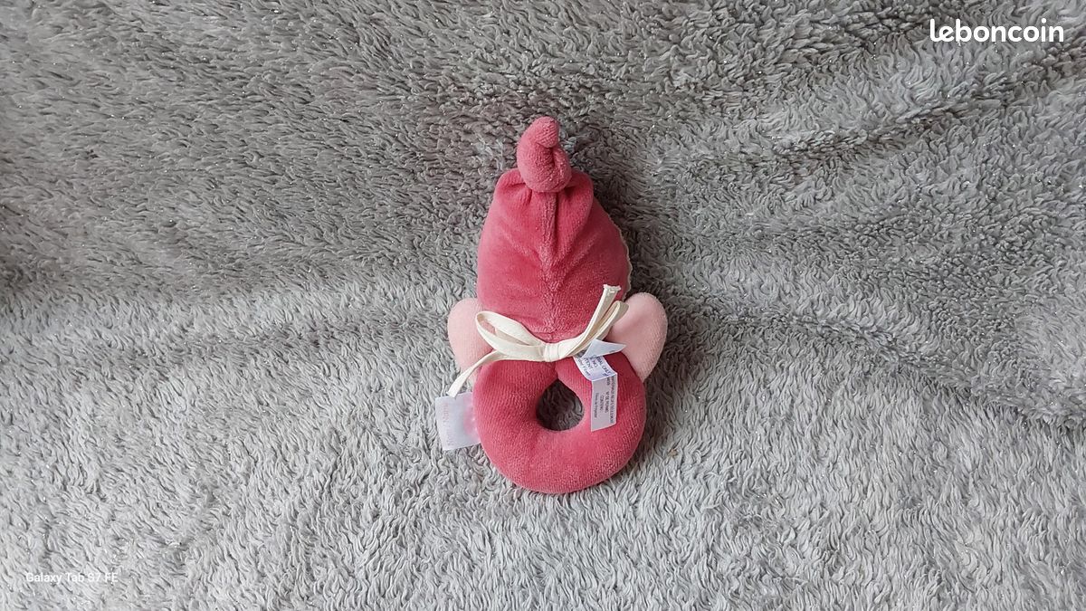 Doudou anneau hochet lutin poupée rose grenadine BABI COROLLE Peluche (image 2)