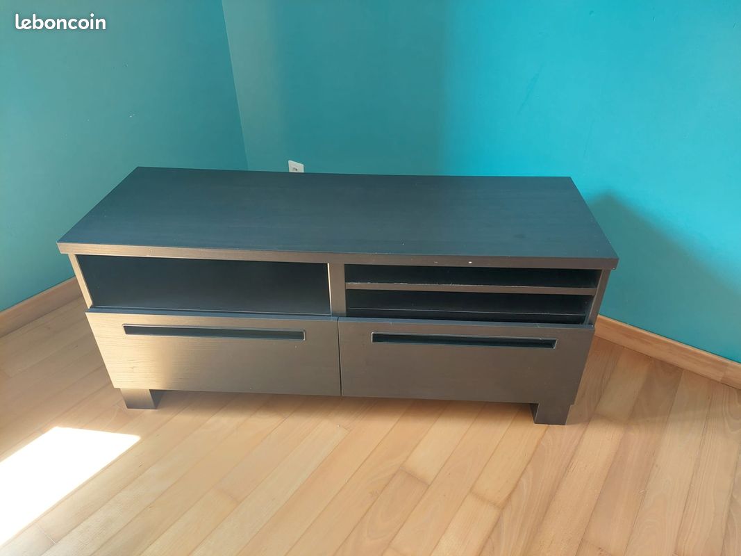 Meuble bas ikea kallax noir brun (image 1)