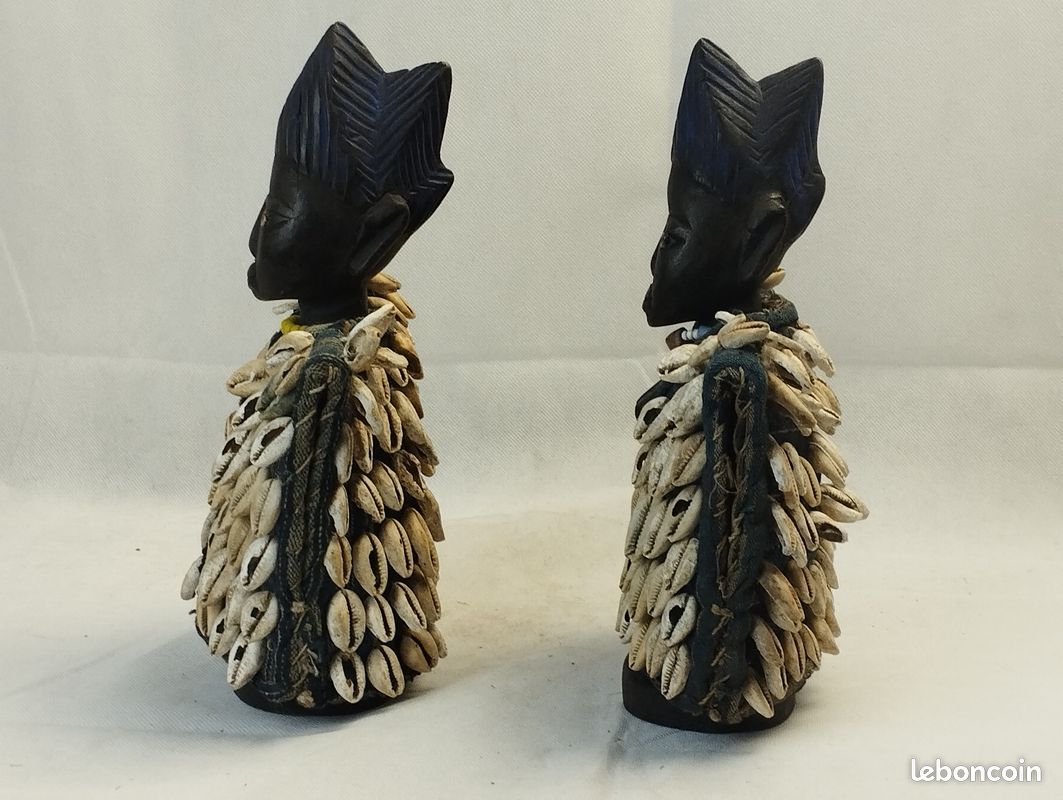 Couple d’Ibeji Yoruba – Nigéria – statuettes rituelles jumelles – 27 cm (image 3)