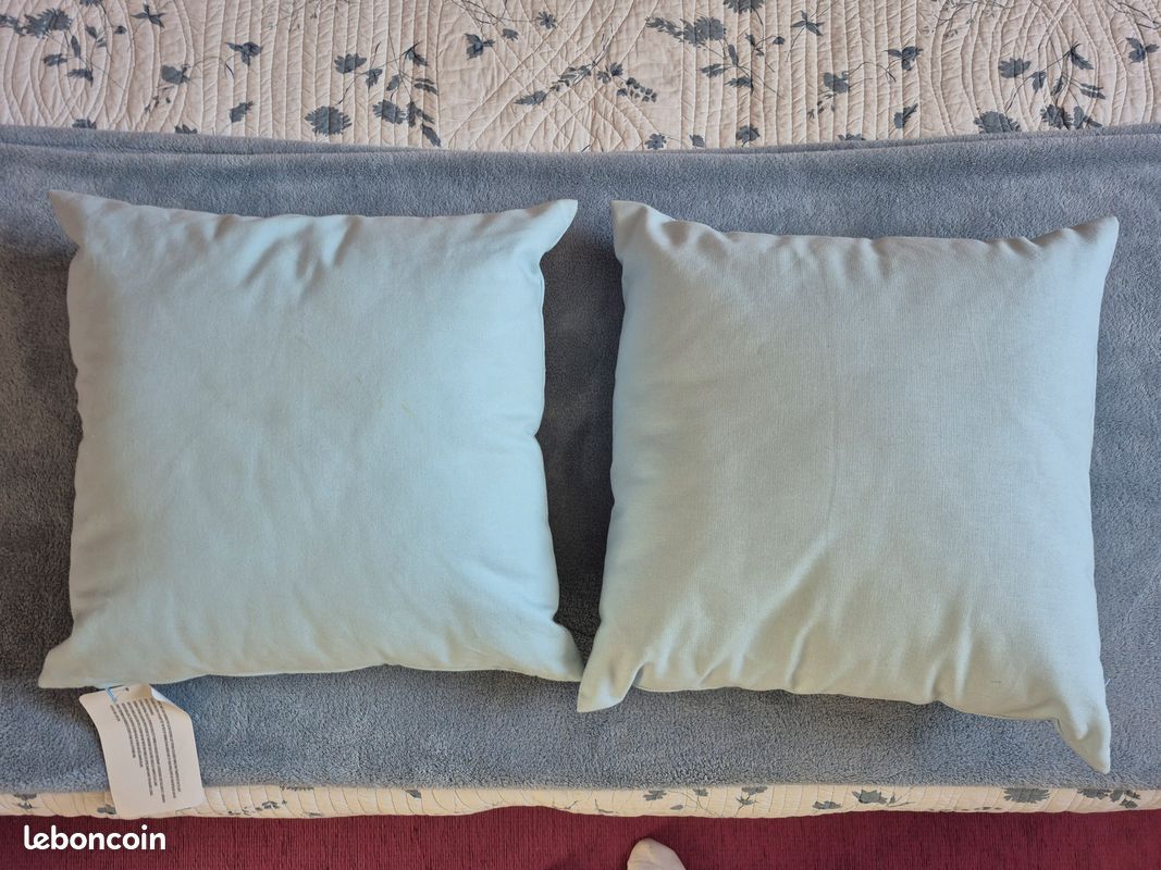 Lot de 2 housses de coussin bleu clair 40x40cm (image 7)