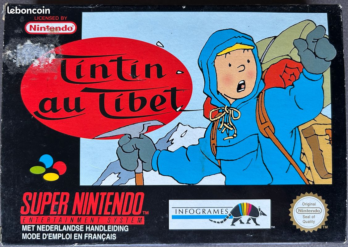 Tintin Au Tibet . Cartouche Pour Super Nintendo (image 1)