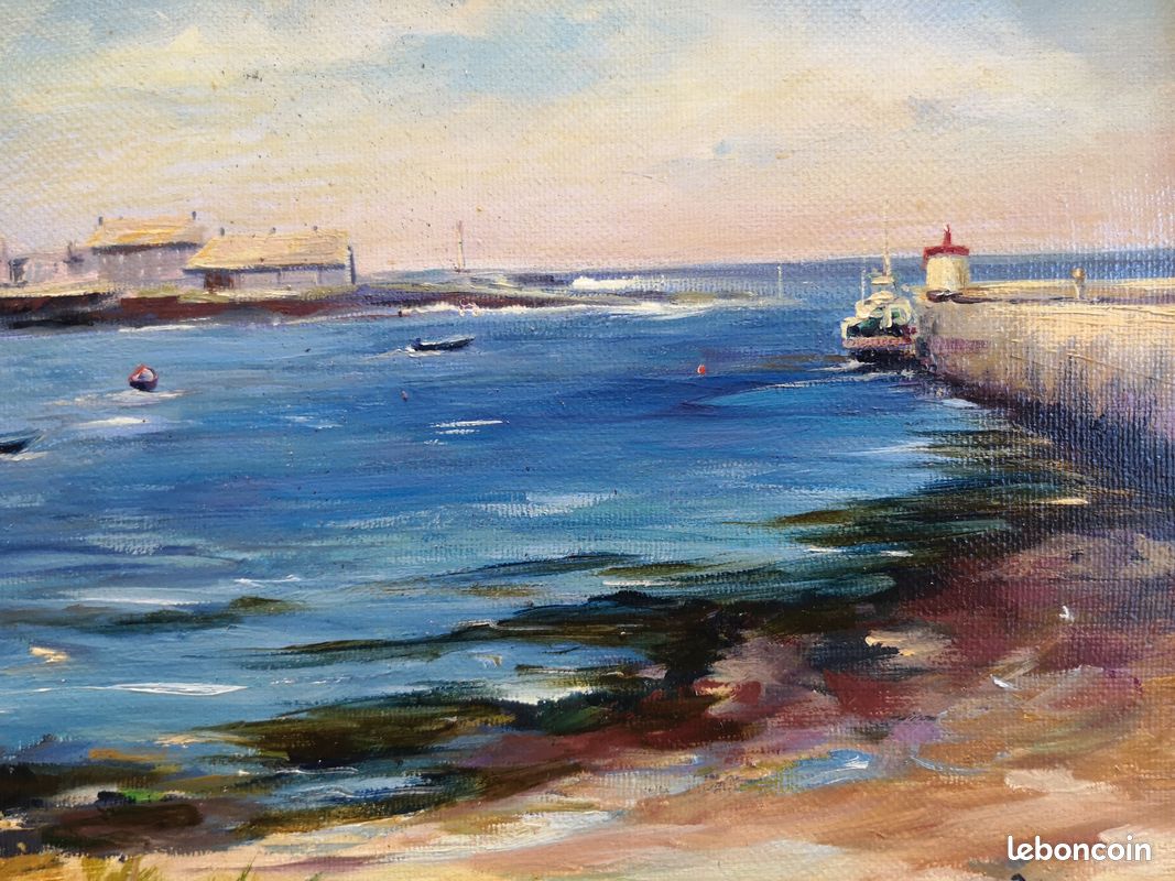 Huile sur toile – Port de Barfleur (Normandie) par Annick Boulanger Selle (image 3)