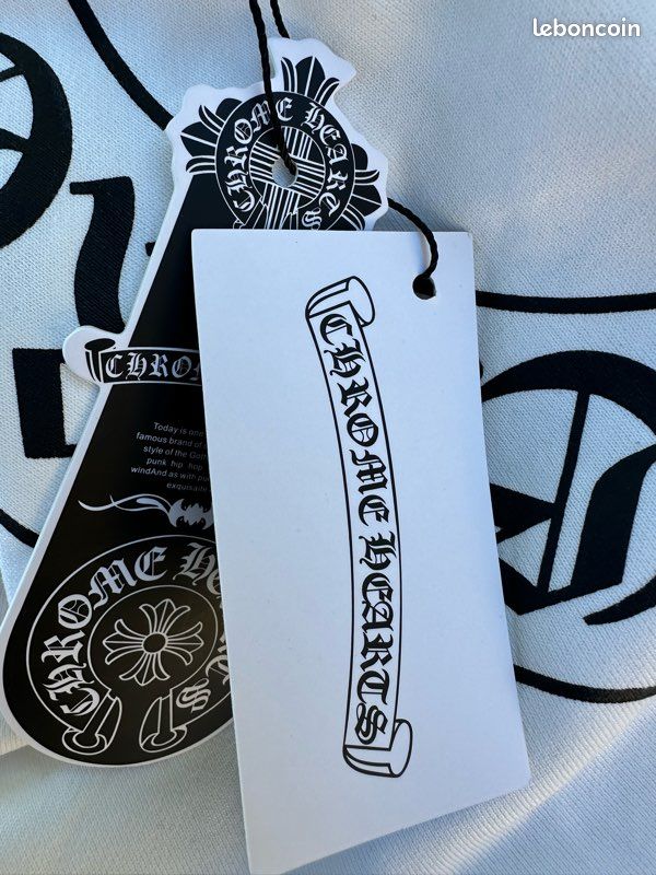 Pull Chrome Hearts - Taille L - Blanc - Logo Fer à Cheval - Parfait état