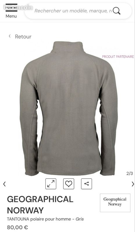 Polaire homme Geographiocal Norway Expédition - Taile S - neuve (image 3)