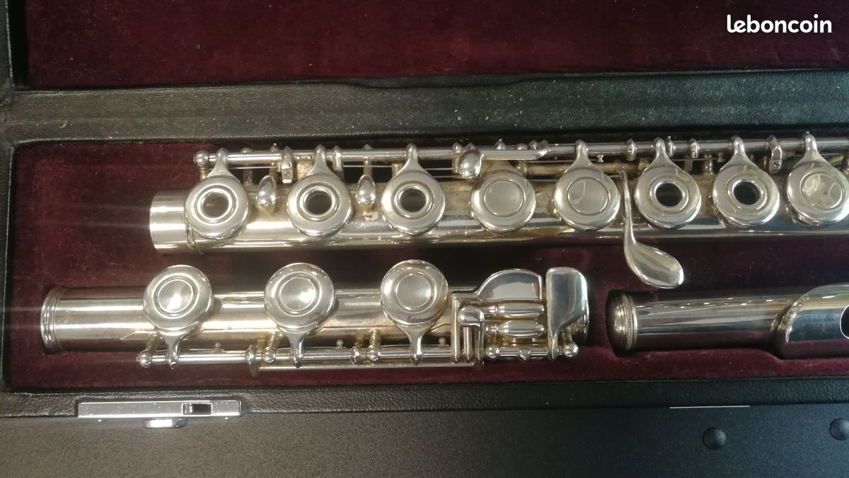 Flute traversière Yamaha 481 silver 925 avec patte de si tête et corps argent (image 5)