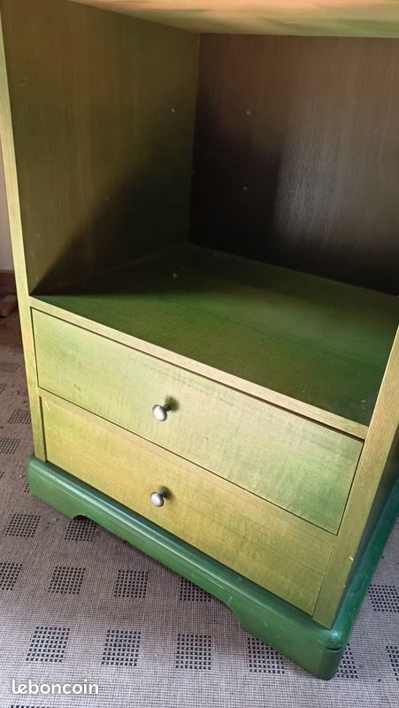 Meuble étagère et tiroirs vert (image 3)