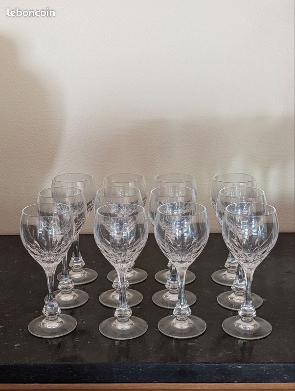 33 verres cristal de Lorraine modèle Gérard-Vin/eau/champagne/whisky (image 2)