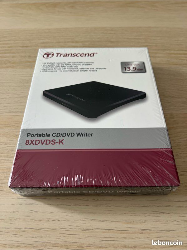 Graveur / Lecteur CD DVD Externe TRANSCEND – NEUF SOUS BLISTER (image 1)