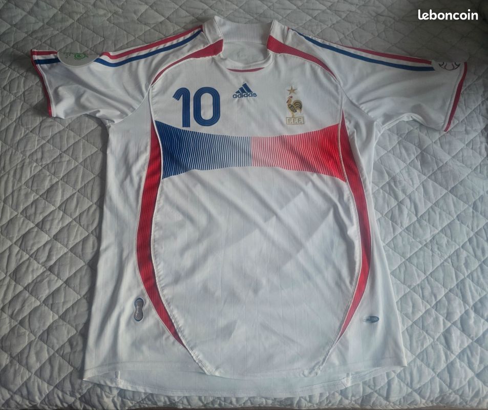 Maillot Officiel France Zidane Coupe Du Monde 2006 - Taille XL, Manches Longues, Neuf