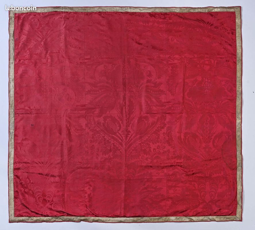 Couvre-lit en soie noisette doré - Damas - 1920-1949 - Catawiki
