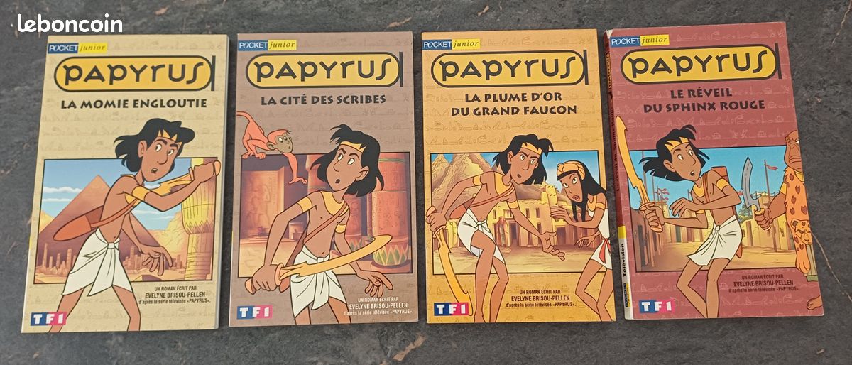 Lot de 4 livres Papyrus - Pocket Junior- TF1 - Egypte antique - Vintage (image 1)