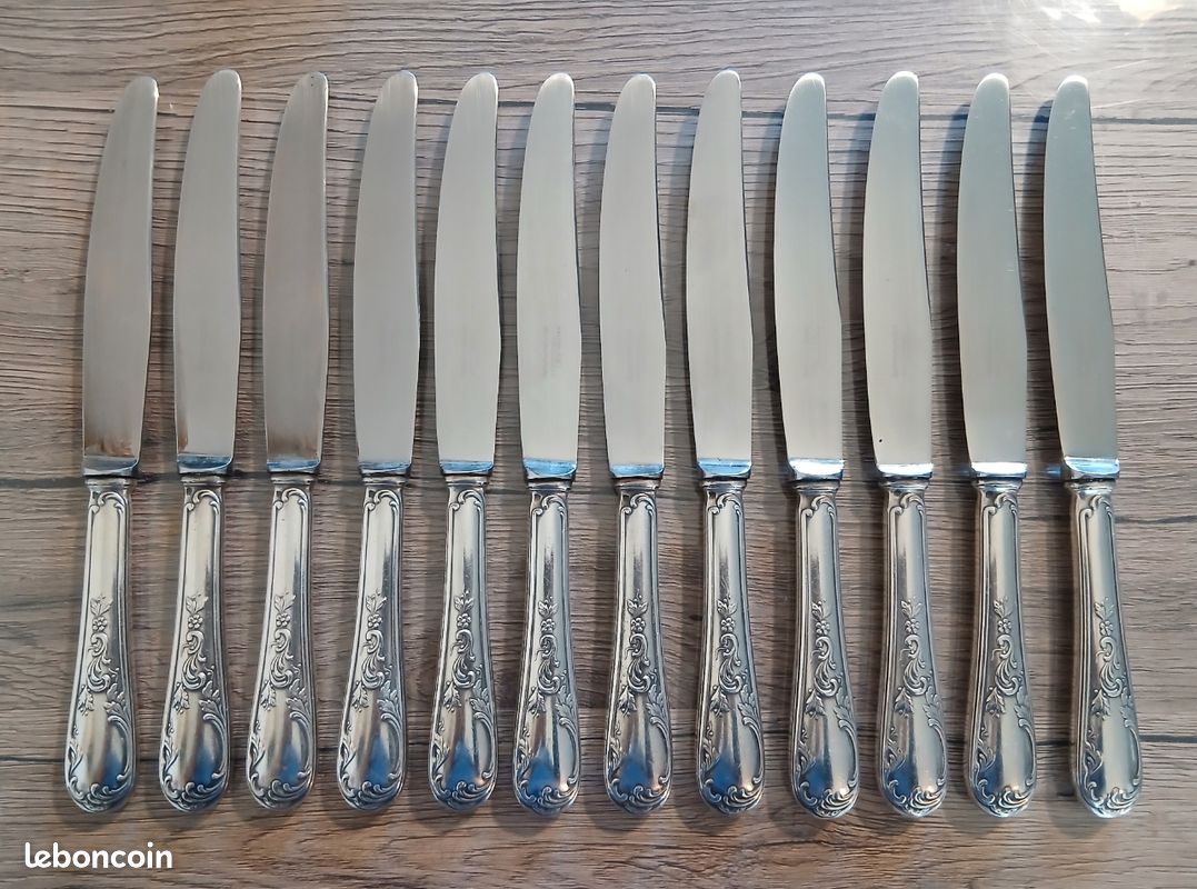 Paire de couverts à découper gigot Fourchette et couteau métal argenté