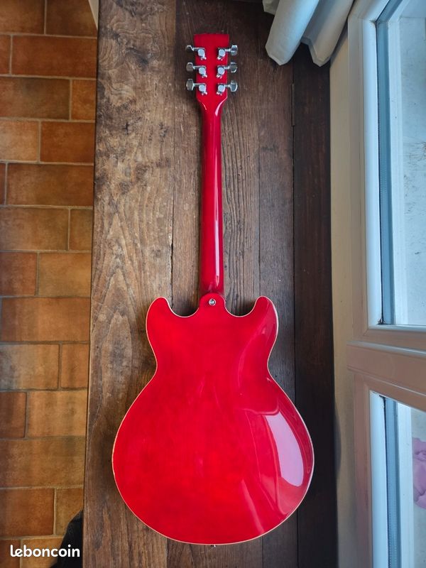 [VDS/ECH] 🎸 Guitare électrique Harley Benton Vintage Series HB-35 Cherry – Demi-caisse type ES335 (image 2)