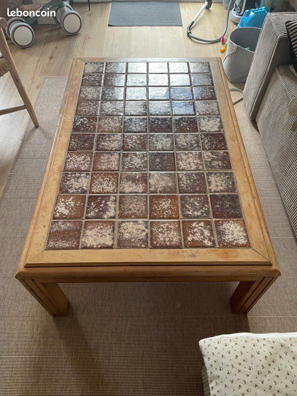 Table basse vintage en grès 70s (image 2)