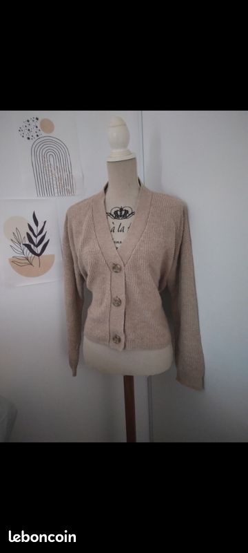 Cardigan rose/beige cache cache Vêtements