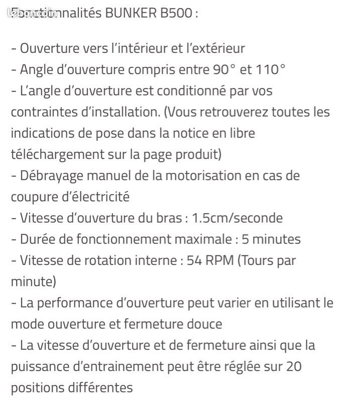 Motorisation portail battant BUNKER B500 neuf (image 4)