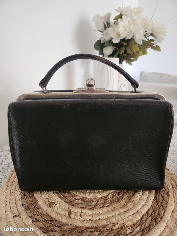 Sac Vintage En Cuir Noir Souple - Excellent état, Doublure Tissu, Style épaule, Occasion