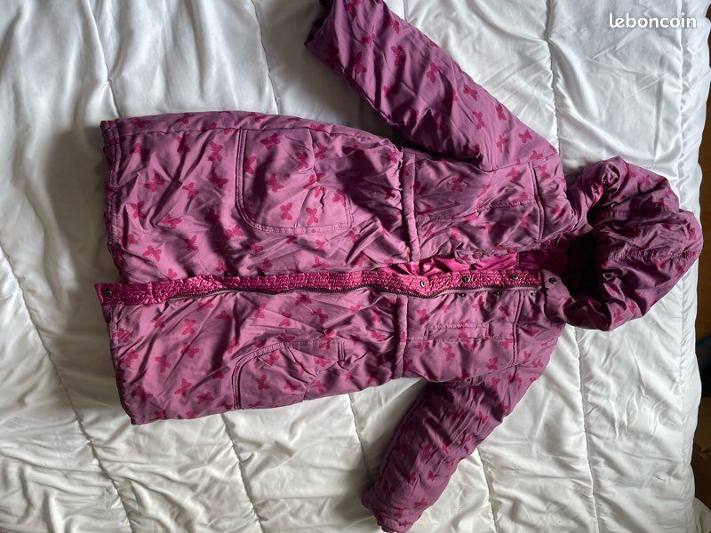 Manteau réversible vert baudet hiver 10 ans fille (image 2)