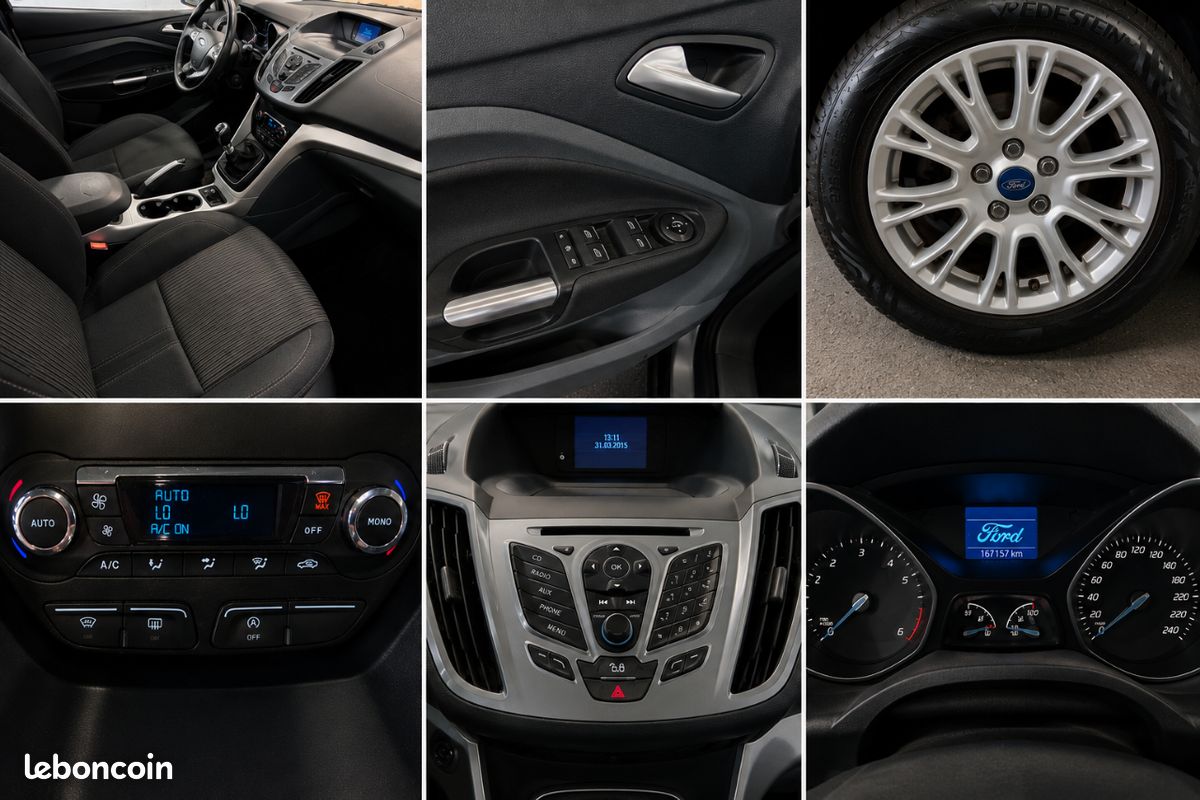 ⭐ FORD C-MAX TITANIUM 1.6 TDCi 115 CV – Kit Distribution Neuf – Bluetooth – Clim Auto – Jantes Alu – CT OK ⭐ (image 5)