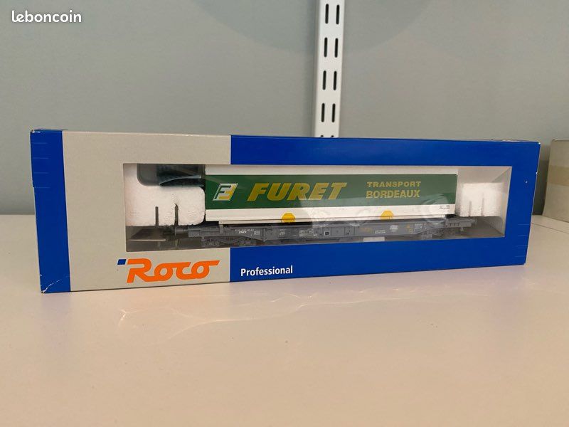 ROCO wagons couplés porte conteneurs GEEST NS 47106 NEUF (n°1bis