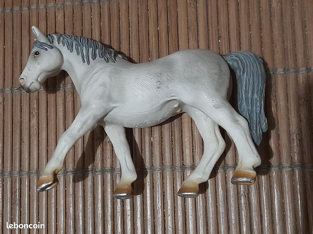 Cheval gris Schleich Germany crinière et queue grise TBE (image 3)