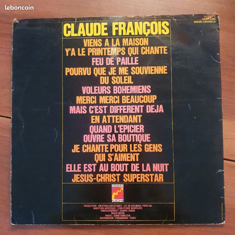 Vinyle Claude François viens à la maison, y'a le printemps qui chante (image 2)