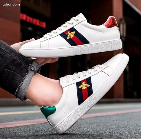 Baskets Blanches Chaussure Gucci Abeille Chaussure Blanche