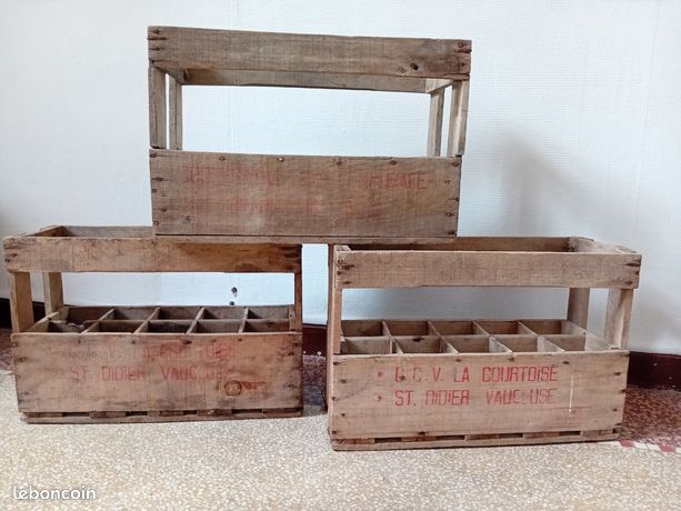 Ancien Casier à Bouteilles Métal – Gris – Capacité 6 Bouteilles