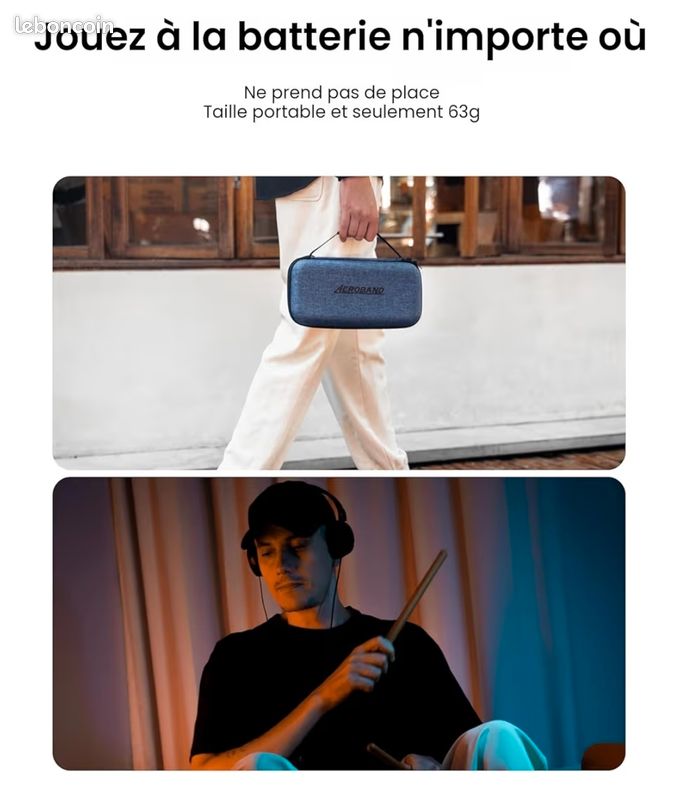 Batterie électronique Portable Air Drum - Baguettes Virtuelle Avec Lumières, Pour Débutants | Kit Sans Fil, Effet Son Réaliste