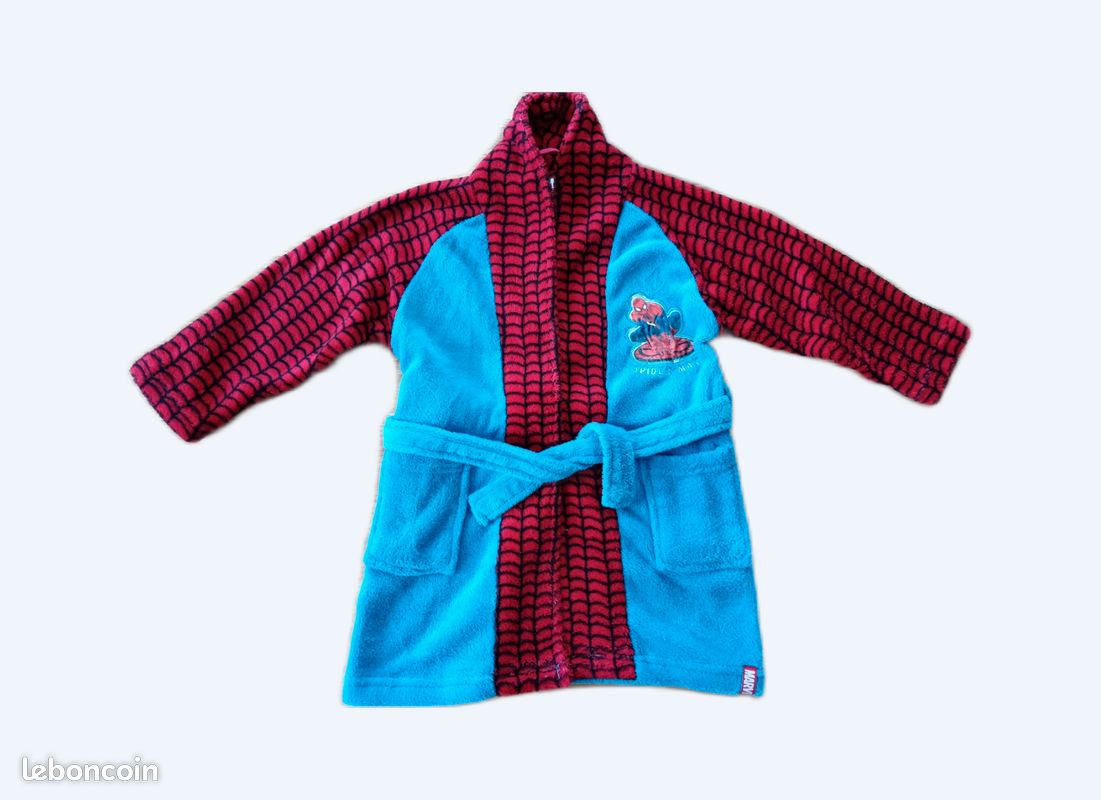 Peignoir Spiderman Robe De Chambre Spiderman - Polaire Douce Pour Garçon 3-8 Ans Robe Enfant