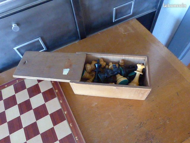 Jeu d'échecs Phidias HGP en buis, motif Staunton, ASPTT des années 1960 (image 2)