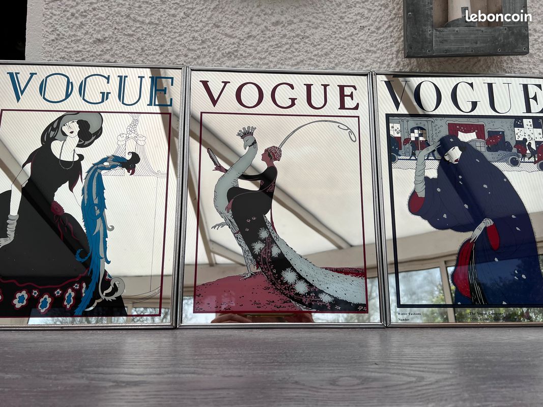 Miroir vintage serigraphie publicité Vogue
