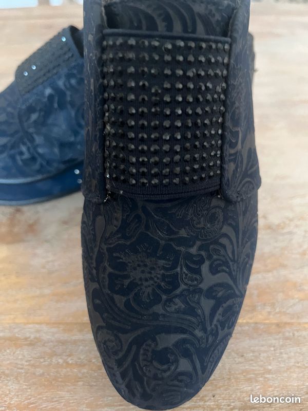 Chaussures bleues talon compensés (image 4)